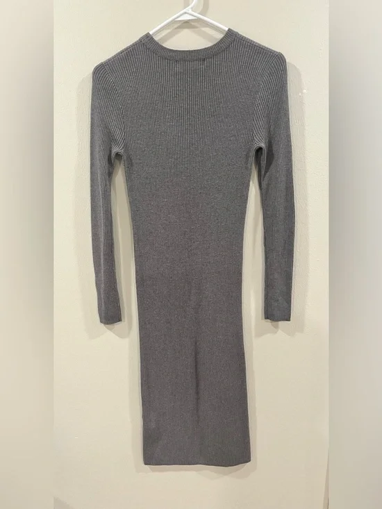 Forever 21 Ribbed Knit Long Sleeve Midi Dress-Size Small - Picture 2 of 6